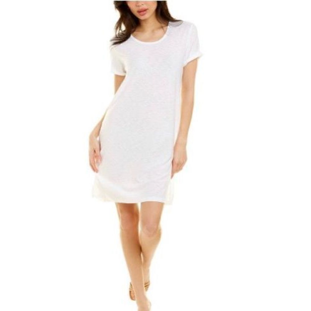James Perse White Short Sleeve Cotton Dress NWT Size 1 Small